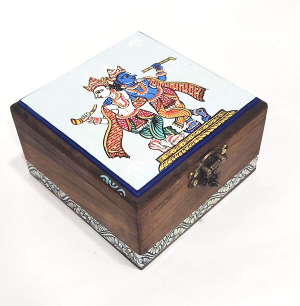 Seasoned Wooden Utility Box with Pattachitra Art