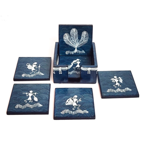 Blue Warli Coaasters