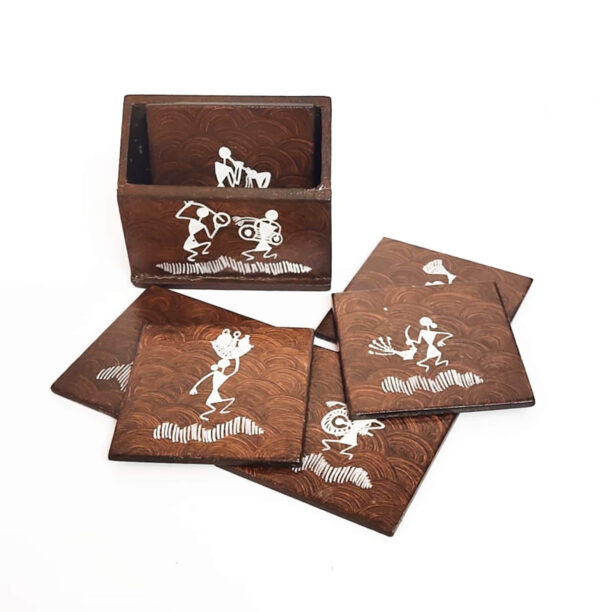 Warli Brown Coasters